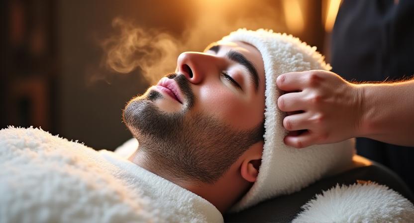 Luxury hot towel shave